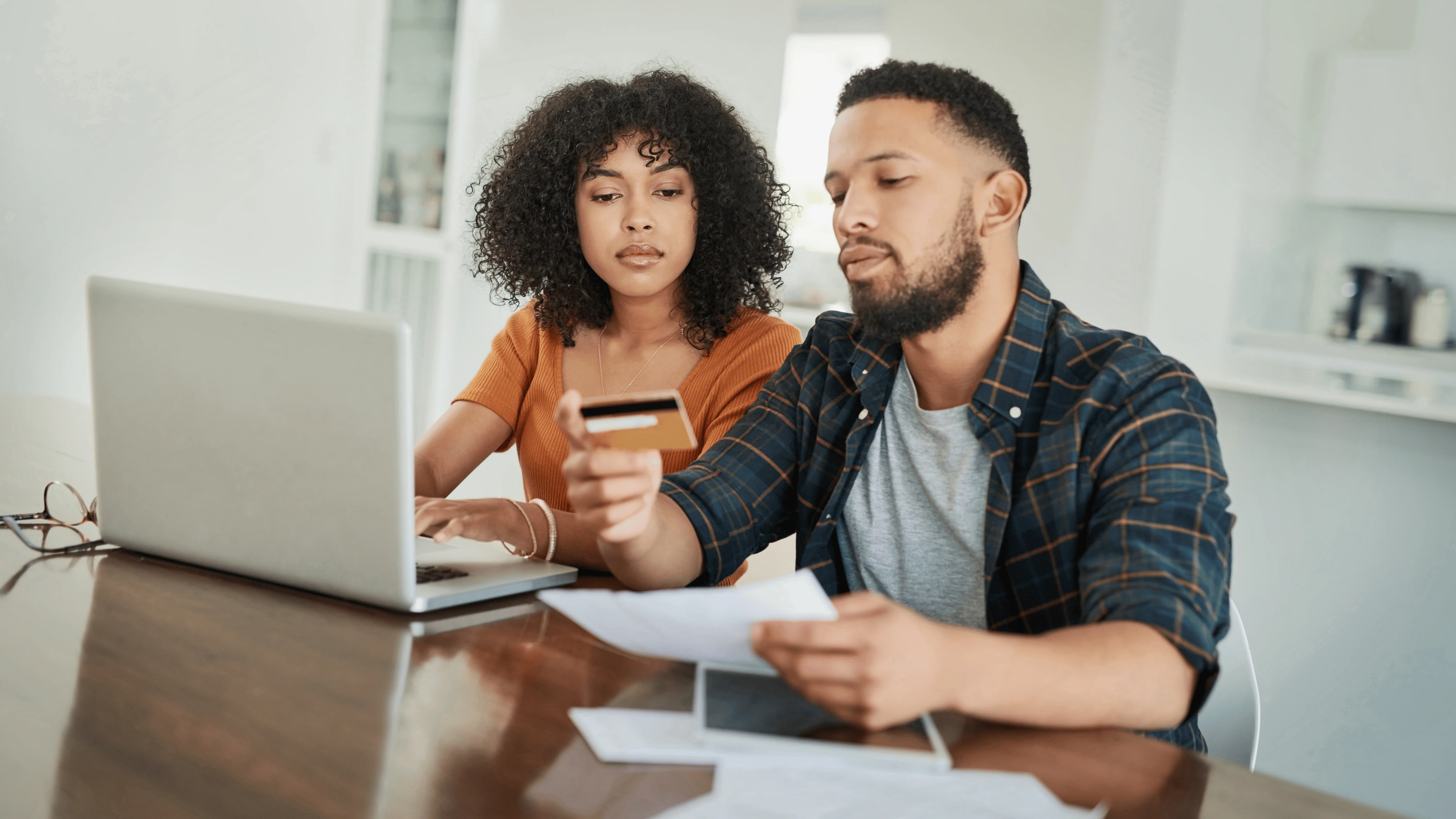 Couple with credit card